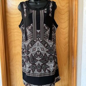 BCBGMaxAzria Black and White Patterned Dress